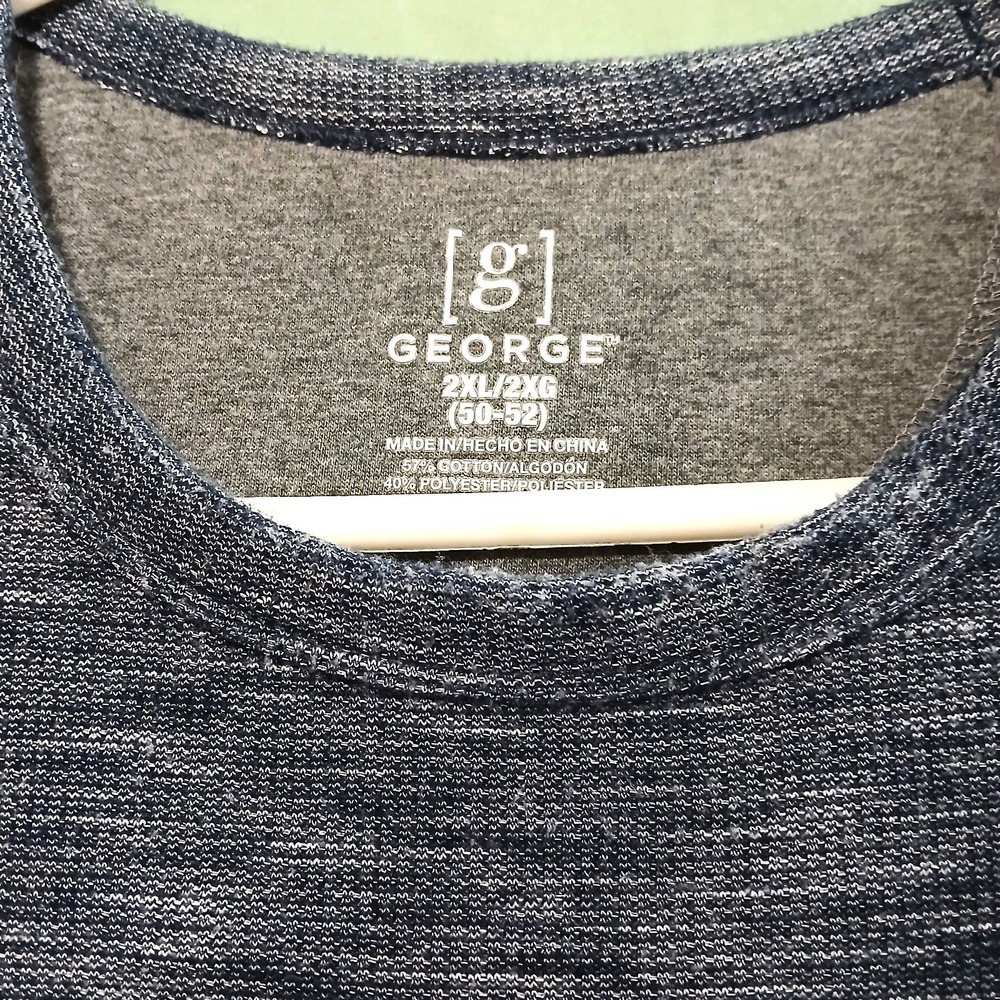 GEORGE Men's Pullover Sweater 2XL Long Sleeve Round Neck Casual Blue NWOT - Picture 4 of 9